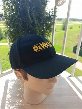 Port Authority Black Hat with Blue Logo Label